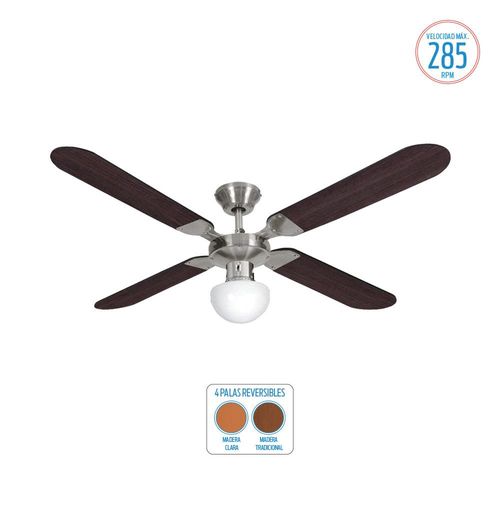 Ventilador de techo LILIANA 80w, 5 vel, paletas de madera-(VTHM210)-89061