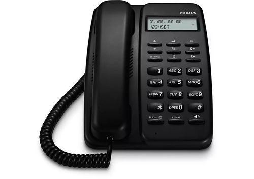 Teléfono con Cable PHILIPS Pantalla 6.6cm. Identificador de llamadas Manos libres-(CRD150B/77)-96179