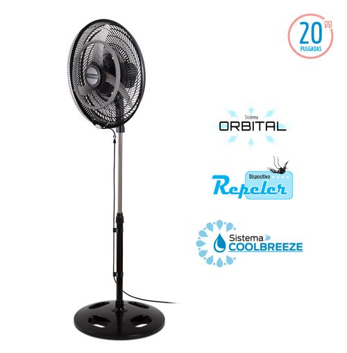 Ventilador de Pie 20" LILIANA 120W Cool Breeze. Aspas Metalicas. Motor doble Rodamiento. Cabezal Orbital Repeler-(VPM2016CB)-96305