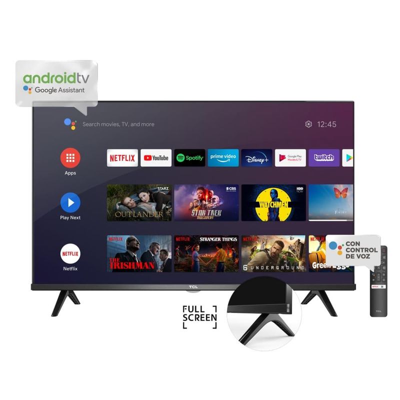 Smart tv 32 TCL SERIES S60A HD Full Screen Android TV Voice control y  Bluetooth-(L32S60A-F)-96382 - Previsora del Paraná