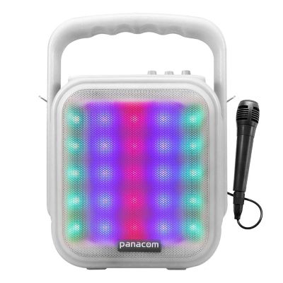 Parlante Bluetooth PANACOM Portatil. USB. FM. Luces Blanco-(SP3052CM)-97496