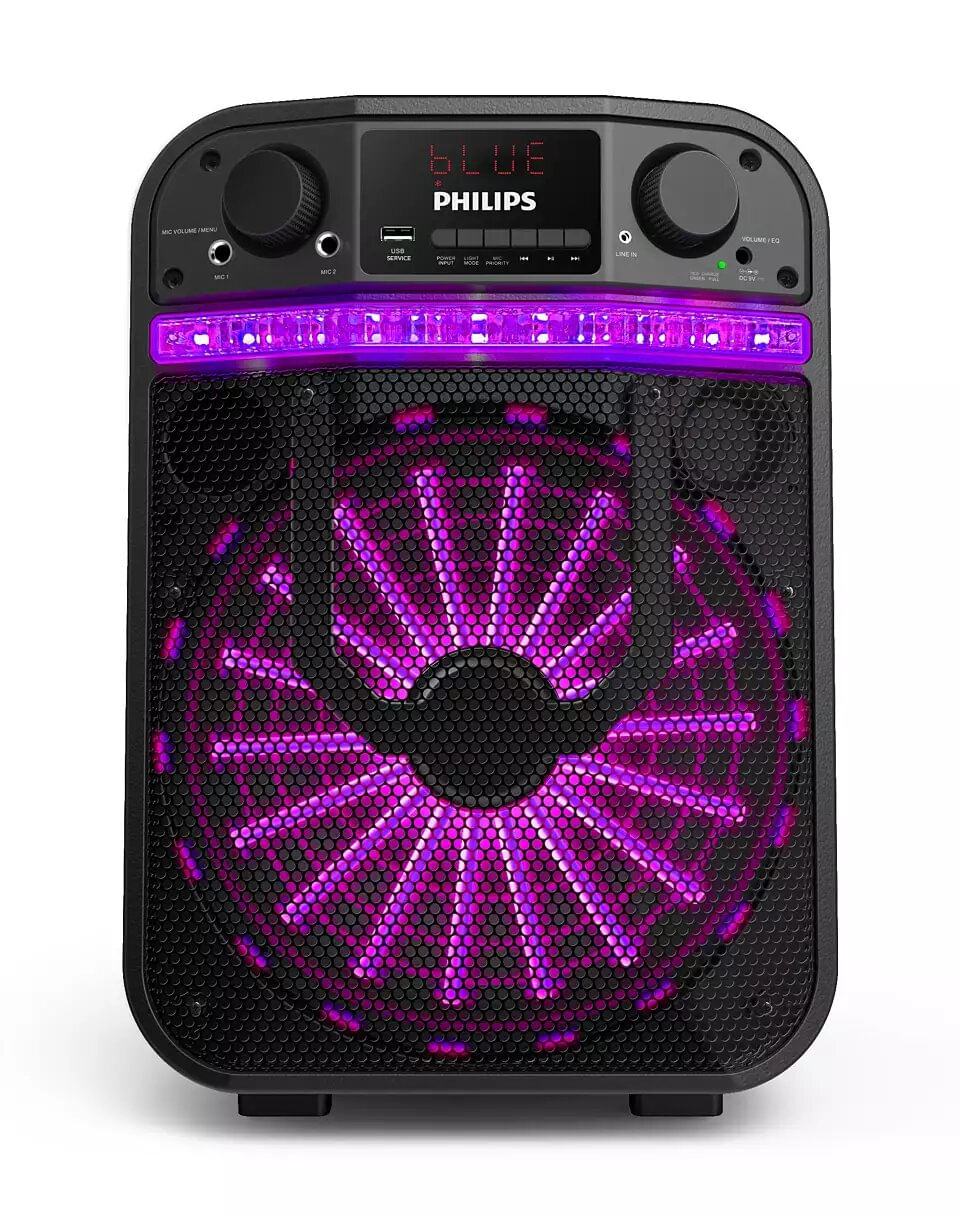 Parlante Bluetooth PHILIPS Party Speaker 10 40W Rms. Bateria Recargable  7hs-(TAX2206/77)-96530 - Previsora del Paraná