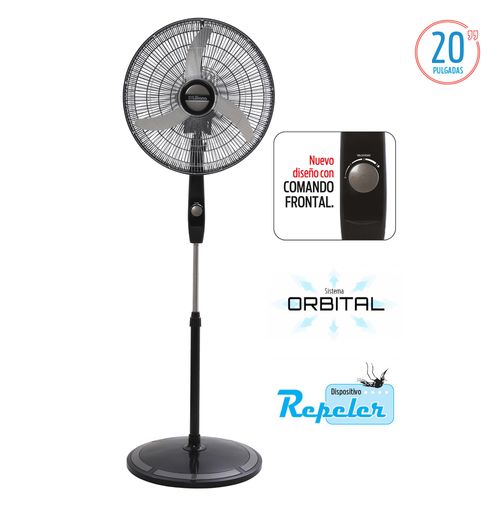 Ventilador de Pie 20" LILIANA 90W Aspas Metalicas. Timer. Parrilla Cormada. Cabezal Orbital Repeler-(VPC20B)-95734