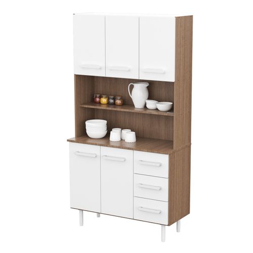 Aparador De Cocina MOSCONI EXPRESS-CARV. MEZZO F/Marron-Blanco-(TRIPLO KIT)-99387