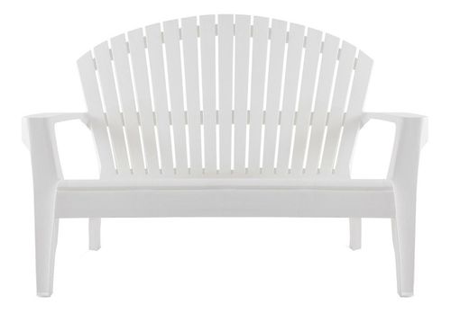 BANCO DE JARDIN FLORIDA - GARDEN LIFE -  APILABLE P/3 PERSONAS PLASTICO BLANCO