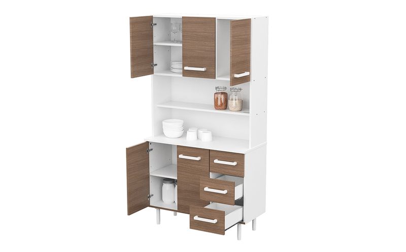 Mueble Cocina Aparador Triplo Kit Mosconi Carva Mezzo Blanco