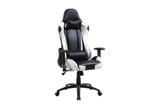 Silla Gamer DAIHATSU Blanca y Negra-(D-GA10/WE)-99366