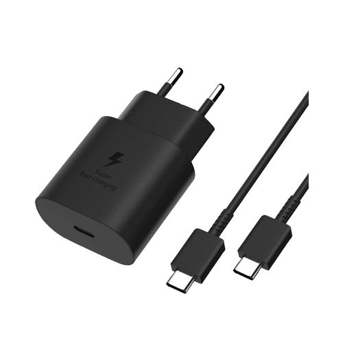 Cargador de Celular SAMSUNG Travel Adapter USB-C (25w) Black c/Cable-(EP-TA800XBEGAR)-97679