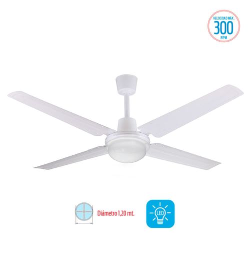 Ventilador de Techo LILIANA (VTHB114) 65W 4 Aspas con Luz Led Blanco-98138