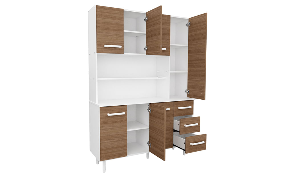 Mueble Cocina Aparador Triplo Kit Mosconi Carva Mezzo Blanco