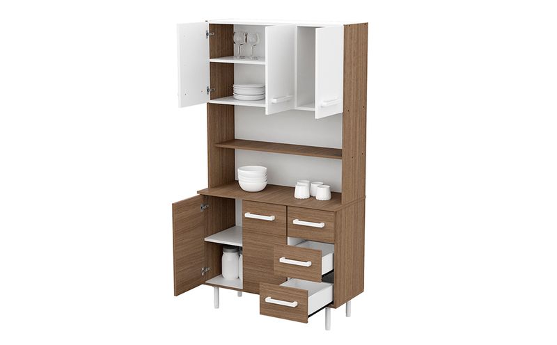 Aparador De Cocina 1,20 mts. Mueble Organizador Melamina Blanco