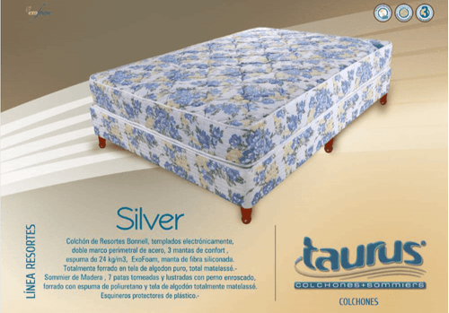 Box Sommier (SOLO BASE) Silver TAURUS 80X190 cm-7037