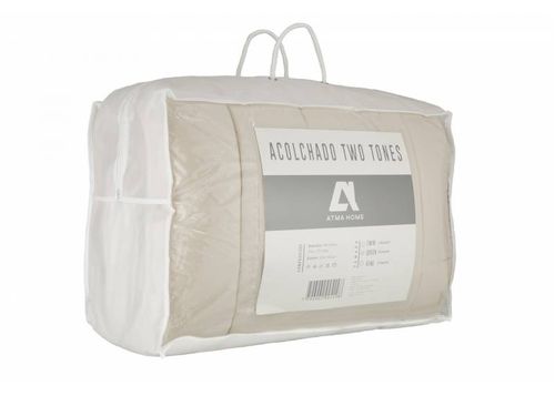 ACOLCHADO MICROFIBA 2 TONOS 240X270 BEIGE 2PZA Y MEDIA-BLAMD01KBE-89141