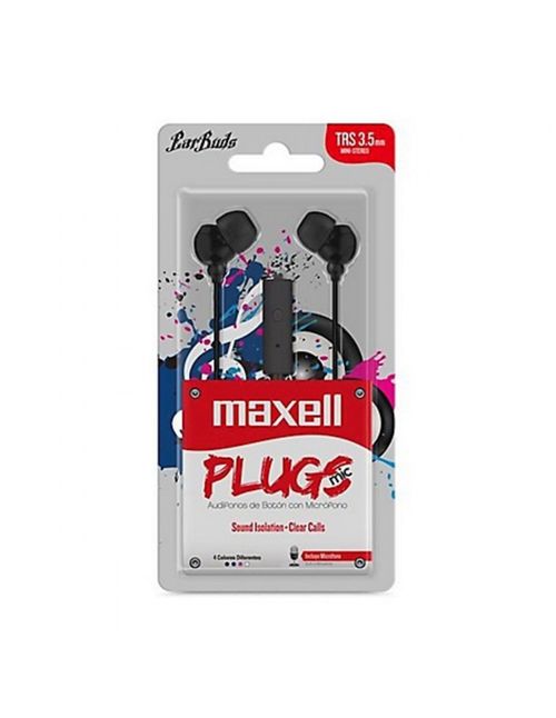 Auricular MAXELL Stereo IN225 con Mic Negro-(347364)-92217