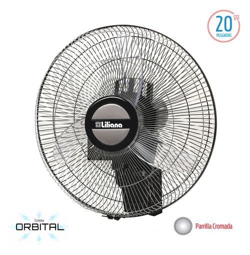 Ventilador de pared LILIANA 16" Parrilla Cromada. Aspas Transparentes. Cabezal Orbital-(VWC1616)-82473