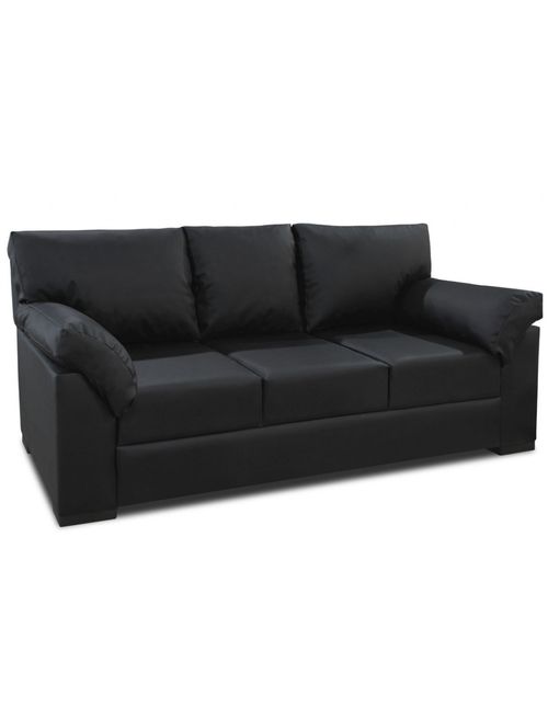 Sillon 3 Cuerpos INDIGO  2.5X0.7X0.96 Eco Cuero Negro - (ZARA ECO CUERO) - 996792