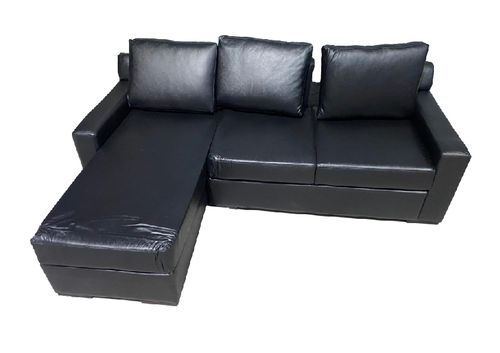 Sillon INDIGO 3 Cuerpos Esquinero 2.44x0.7x0.96mts Eco cuero Negro - (CONRAD ECO CUERO) - 996802