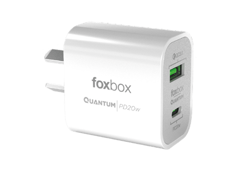 Cargador de Pared FOXBOX Quantum 20W Blanco Cable Round Tipo C - (6814) - 996371