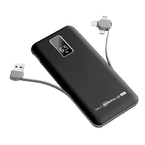 Cargador FOXBOX Power Bank Energy Slim V2 6500 Conector Negro - (6887) - 996368