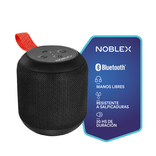 Parlante Bluetooth NOBLEX Portatil Negro 5W Resistente a Salpicaduras-(PSB280B)-92610