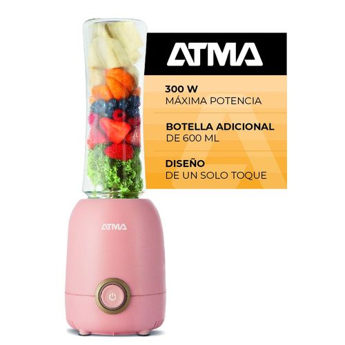 Licuadora de Vaso ATMA Personal Rosa con Vaso transportable adicional - (LP8445PAP) - 996986