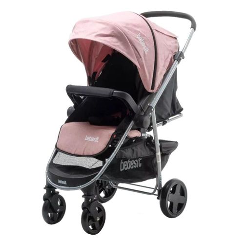 Coche de paseo BEBESIT con manillar rebatible ROSADO (1390-F) - 1000548