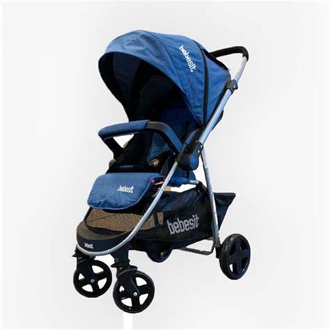 Coche de paseo BEBESIT con manillar rebatible AZUL (1390-D) - 1000547