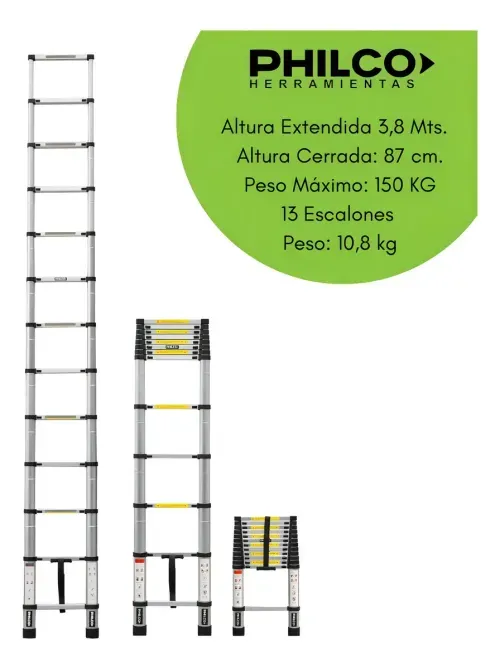 Escalera Telescopica PHILCO 3.8M (EST38DHFP) - 998698