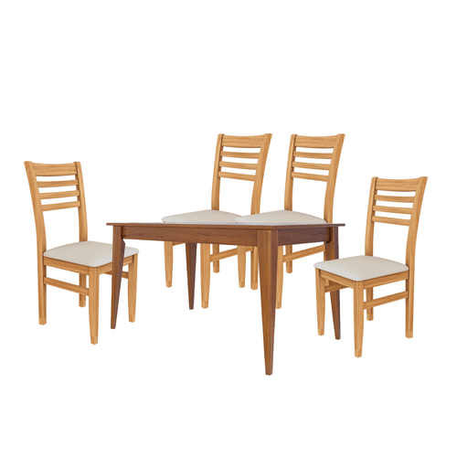 Juego de Comedor INMACOL Mesa ESCANDINAVA y 4 Sillas PACIFICO - 997524