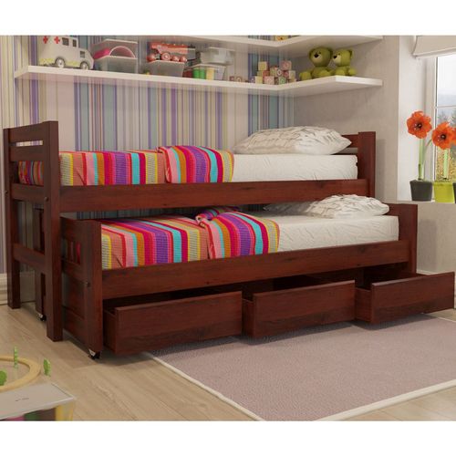 CAMA DOBLE INMACOL CAOBA CON CAJONERA (213-CAOBA) - 85279