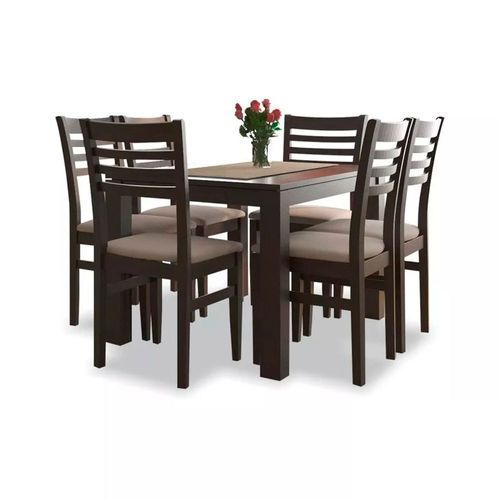 JUEGO DE COMEDOR INMACOL CORPUS SEIS SILLAS - MESA (352-350 CAOBA) - 85287