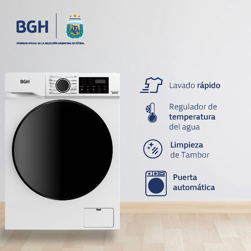 Lavarropas BGH C/Frontal 8kg Inverter Blanco EEA+++ BWFE08W24AR (PIH034067) -1001389