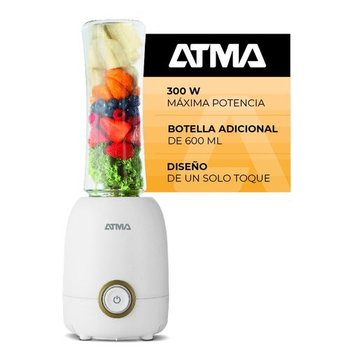 Licuadora de Vaso Personal ATMA Blanca con Vaso transportable adicional (LP8445WAP) -996984