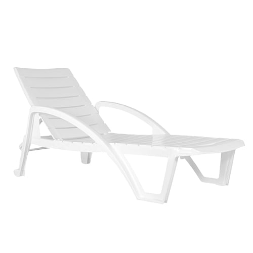 REPOSERA MACEIO GARDEN LIFE APILABLE 5 POSICIONES C/RUEDAS PLASTICO BLANCO - (F755000) - 2520