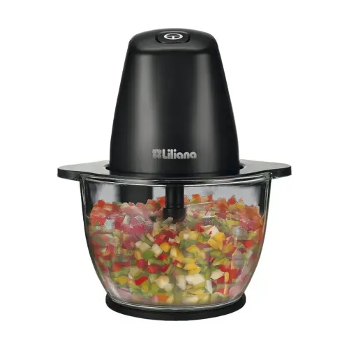 Picadora de Alimentos 500W 1Lts Negra PowerChop Bowl de Vidrio - LILIANA (AM920) - 1002385