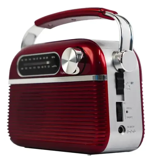 Radio Reloj AM/FM Dual Retro con Dial 220V o Pilas AA Bluetooth/USB/Micro SD - DAEWOO (DI-RH-221RD)  1003261