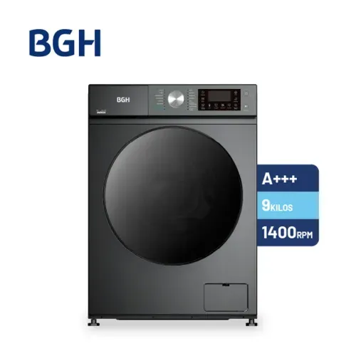Lavarropas Automático C/Frontal 9kg 1400rpm Inverter Dark Silver EEA+++ PIH034071 - BGH (PIH034071)  1003486