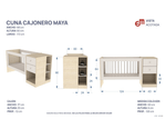 CUNA CAJONERO MAYA - NEB NATURAL CON COLCHON - MOSCONI (55470) 1002306