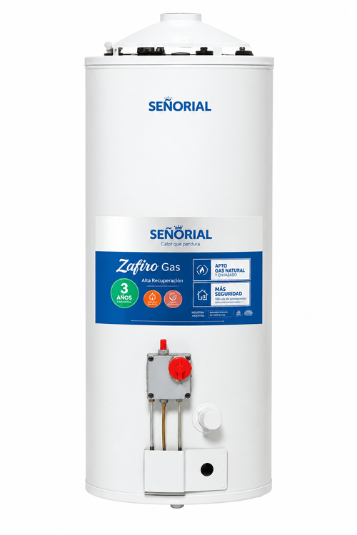 Termotanque a Gas 50 Lts Multigas Zafiro Conexion Superior Inferior Alta Recuperacion - SEÑORIAL (TSZ-50 - 330001) 1001127